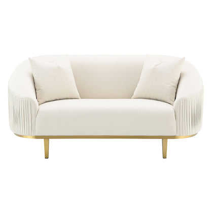ACME Martina Ivory Velvet Loveseat with 2 Pillows Model LV03851