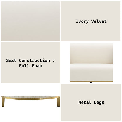 ACME Martina Ivory Velvet Loveseat with 2 Pillows Model LV03851
