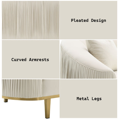 ACME Martina Ivory Velvet Loveseat with 2 Pillows Model LV03851