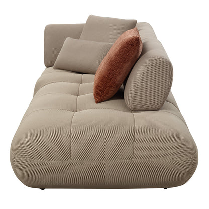 ACME Carrick Beige Sandwich Mesh Fabric Sectional Sofa with 6 Pillows Model LV03920
