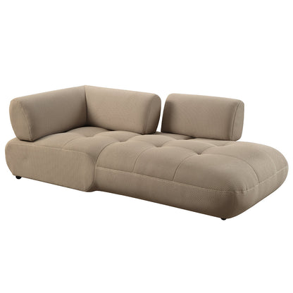 ACME Carrick Beige Sandwich Mesh Fabric Sectional Sofa with 6 Pillows Model LV03920