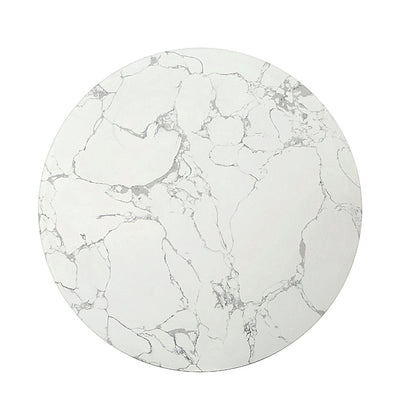 ACME Clayten White Engineering Marble Top & Espresso End Table Model LV03946