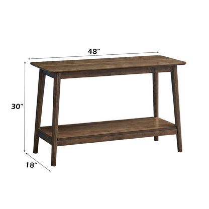 ACME Lamonte Walnut Sofa Table with Shelf Model LV04038