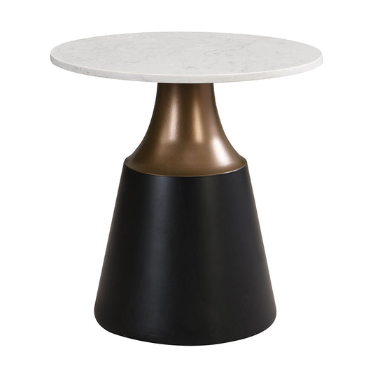ACME Jaramillo White Natural Marble Top & Black End Table Model LV04046