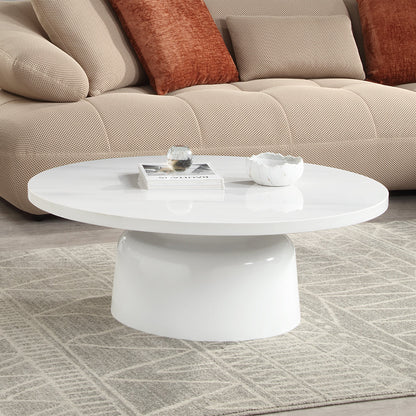 ACME Zaid Engineering Marble & White High Gloss Coffee Table Model LV04225