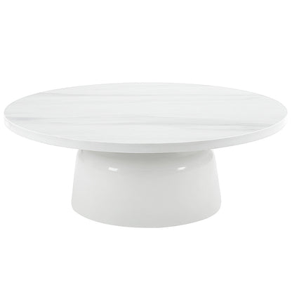 ACME Zaid Engineering Marble & White High Gloss Coffee Table Model LV04225