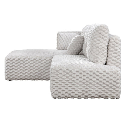 ACME Manya Ivory Corduroy Sectional Sofa Model LV04260