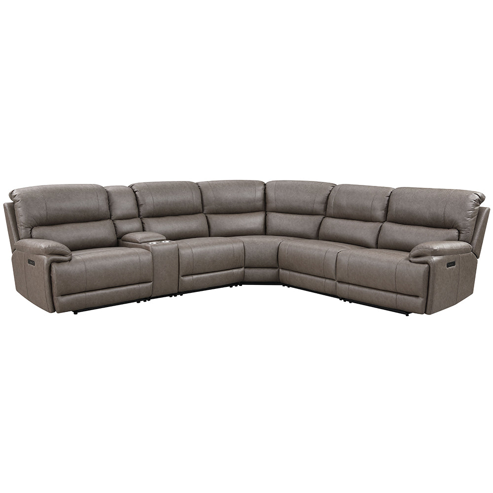 ACME Kantu Brown Synthetic Leather Motion Sectional Sofa Model LV04270