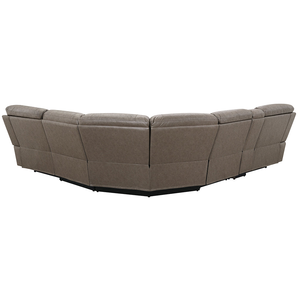 ACME Kantu Brown Synthetic Leather Motion Sectional Sofa Model LV04270