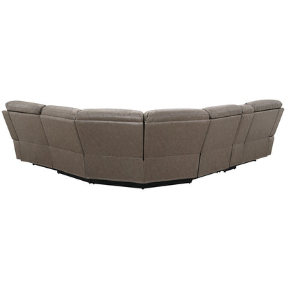 ACME Kantu Brown Synthetic Leather Motion Sectional Sofa Model LV04270