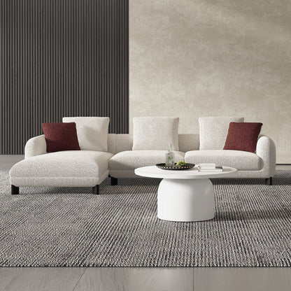 ACME Mardi Maroon & Beige Tweed Sectional Sofa with 6 Pillows Model LV04280