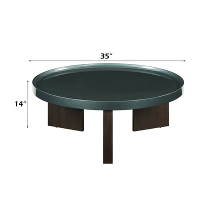 ACME Lakita Blackish Green/ Dark Blond High Gloss & Smoked Oak Coffee Table Model LV04405