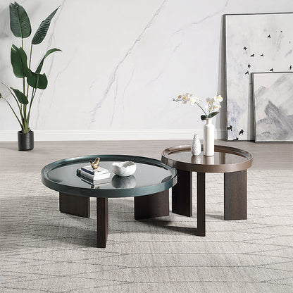 ACME Lakita Blackish Green/ Dark Blond High Gloss & Smoked Oak Coffee Table Model LV04405