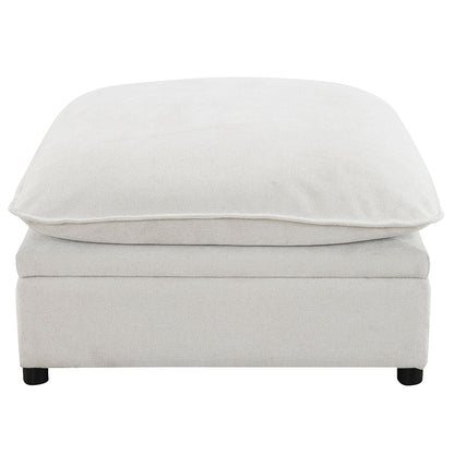 ACME Marisa Beige Boucle Modular Ottoman with Storage Model LV04415