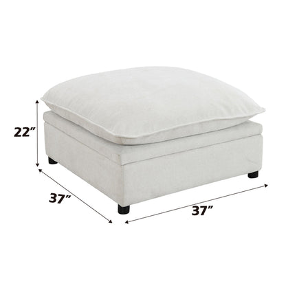 ACME Marisa Beige Boucle Modular Ottoman with Storage Model LV04415