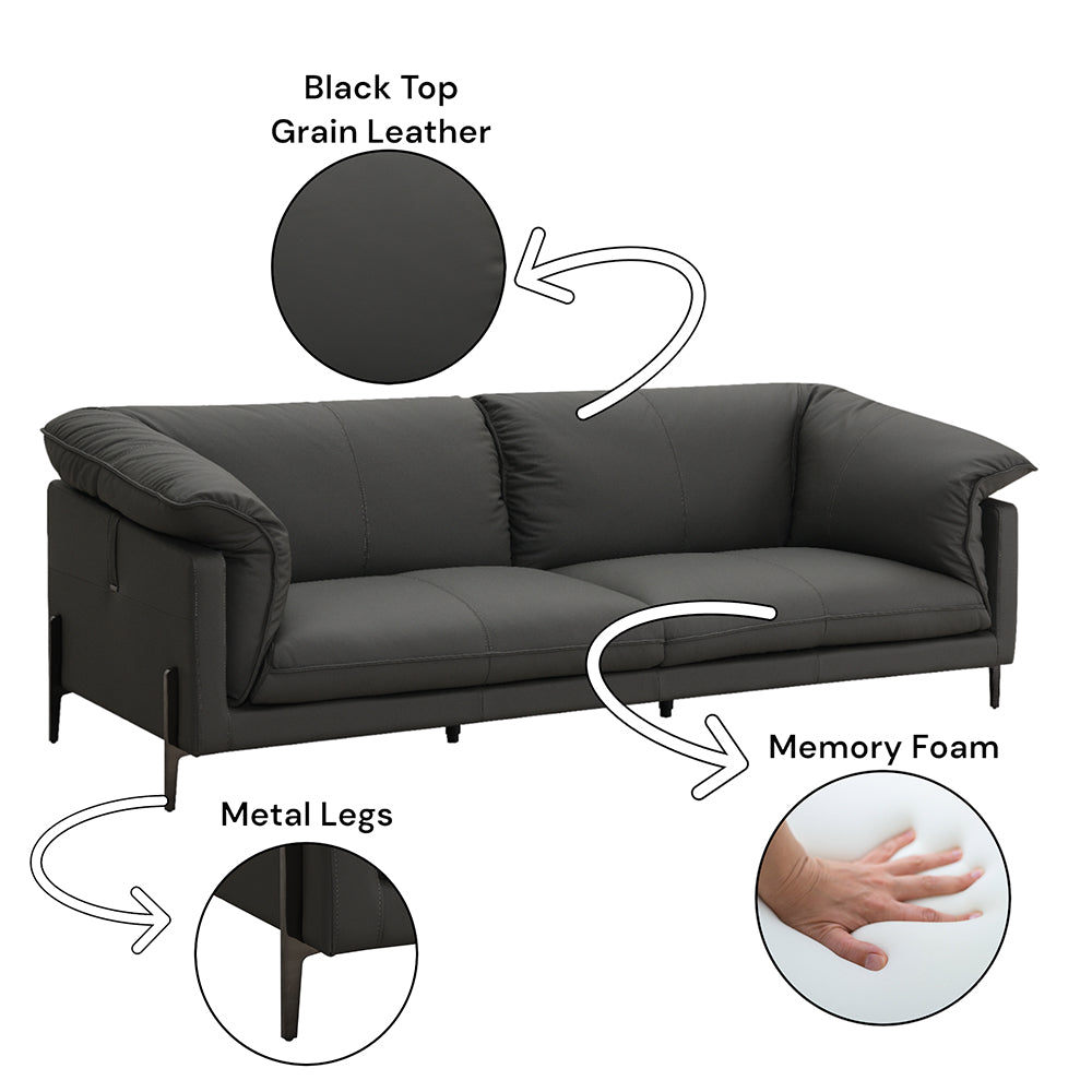 ACME Tadi Black Top Grain Leather Sofa Model LV04510
