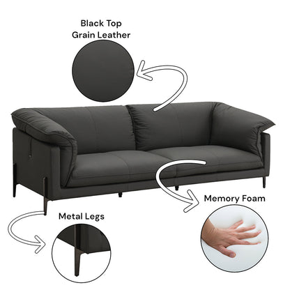 ACME Tadi Black Top Grain Leather Sofa Model LV04510