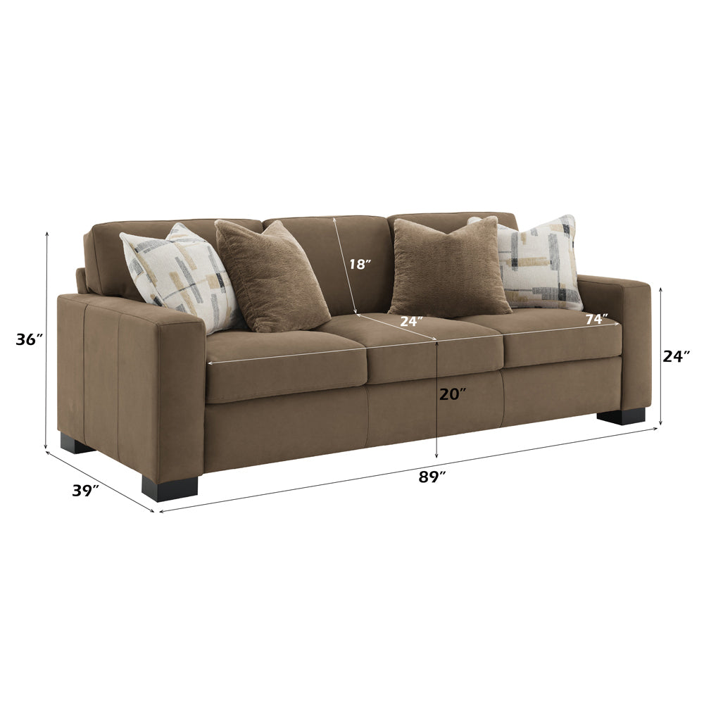 ACME Darya Brown Suede Fabric Sofa with 4 Pillows Model LV04530