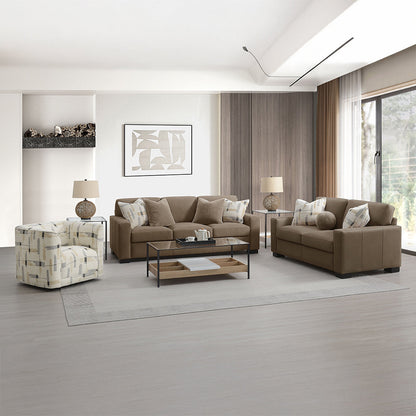 ACME Darya Brown Suede Fabric Loveseat with 3 Pillows Model LV04531
