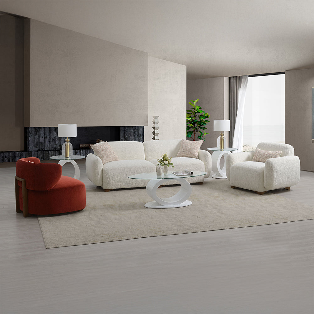 ACME Darius Beige Boucle Sofa with 2 Pillows Model LV04540