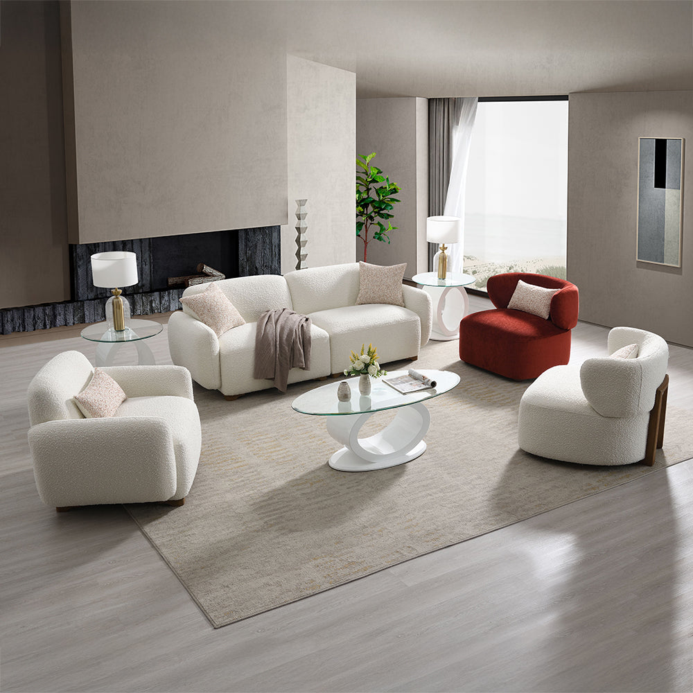 ACME Darius Beige Boucle Sofa with 2 Pillows Model LV04540