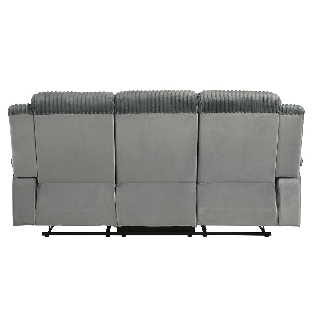ACME Lesley Gray Corduroy & Velvet Motion Sofa Model LV04620