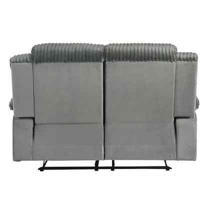 ACME Lesley Gray Corduroy & Velvet Motion Loveseat Model LV04621