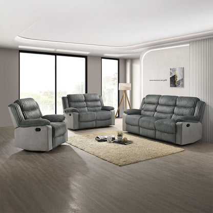 ACME Lesley Gray Corduroy & Velvet Motion Loveseat Model LV04621