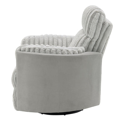 ACME Emee Gray Corduroy Glider Recliner with Swivel Model LV04640