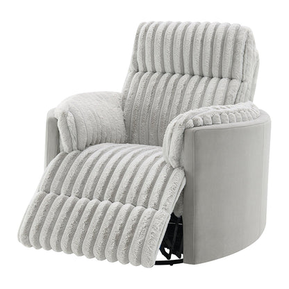 ACME Emee Gray Corduroy Glider Recliner with Swivel Model LV04640
