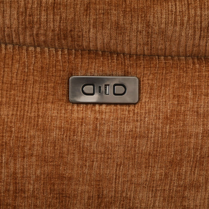 ACME Emmy Orange Chenille Power Motion Sectional Sofa with USB Port Model LV04650