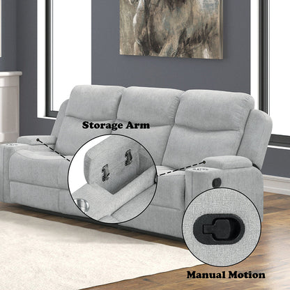 ACME Galya Light Gray Chenille Motion Sofa Model LV04680