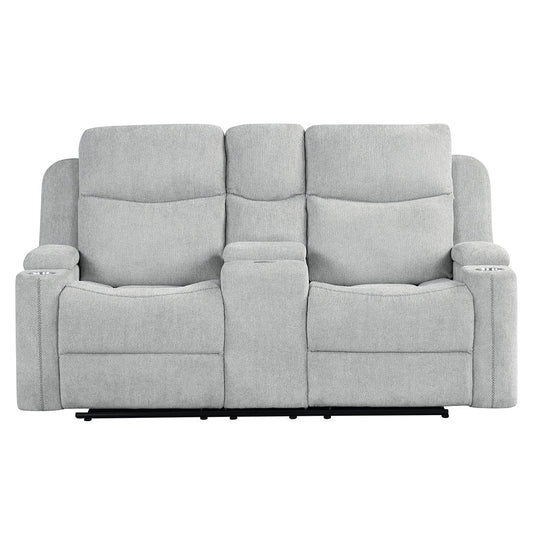 ACME Galya Light Gray Chenille Motion Loveseat with Console Model LV04681