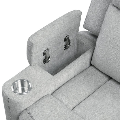 ACME Galya Light Gray Chenille Motion Loveseat with Console Model LV04681