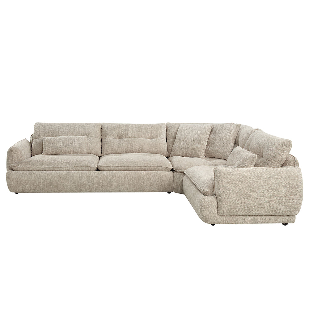 ACME Jonina Beige Chenille Sectional Sofa with 4 Pillows Model LV04840