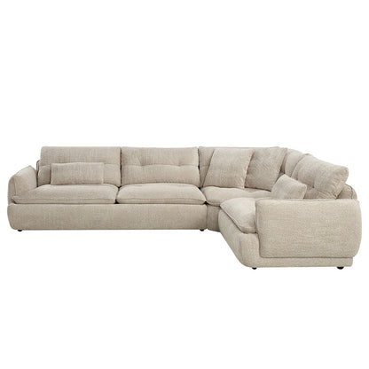ACME Jonina Beige Chenille Sectional Sofa with 4 Pillows Model LV04840