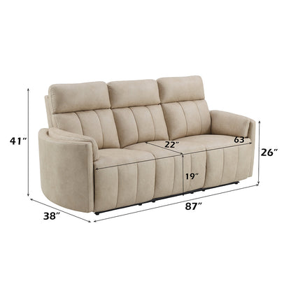 ACME Elison Dark Beige Polish Microfiber Motion Sofa Model LV05400