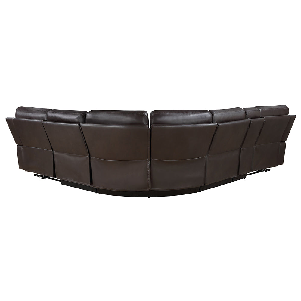 ACME Saul Espresso Leather Aire Power Motion Sectional Sofa Model LV54155