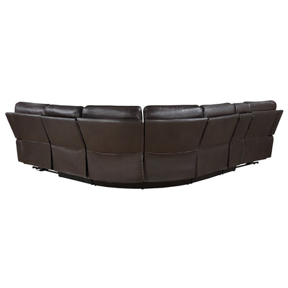 ACME Saul Espresso Leather Aire Power Motion Sectional Sofa Model LV54155