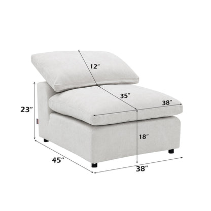 ACME Naveen Ivory Linen Modular Armless Chair Model LV55130