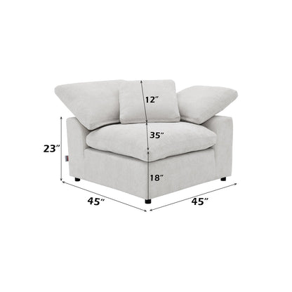 ACME Naveen Ivory Linen Modular Wedge with Pillow Model LV55131
