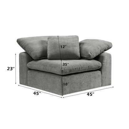 ACME Naveen Gray Linen Modular Wedge with Pillow Model LV55141