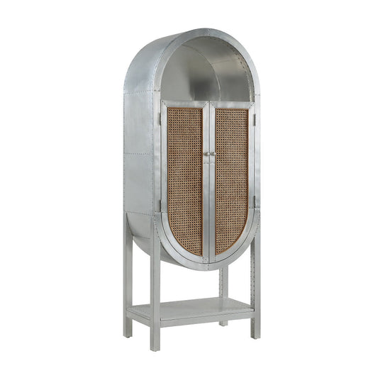 ACME Ogden  Aluminum  & Rattan Bookcase Model OF02406