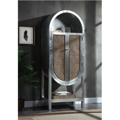 ACME Ogden  Aluminum  & Rattan Bookcase Model OF02406
