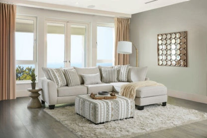 Furniture of America Clapham Beige/Ivory Contemporary Ottoman Model SM5125-OT
