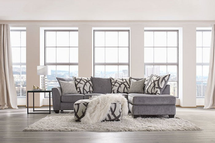 Furniture of America Amersham Gray Transitional Ottoman Model SM5174-OT