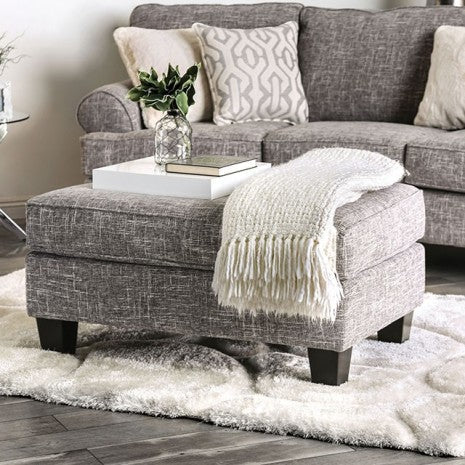 Furniture of America Pierpont Gray Transitional Ottoman Model SM8012-OT