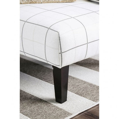 Furniture of America Dorset Ivory/Pattern Transitional Ottoman Model SM8564-OT